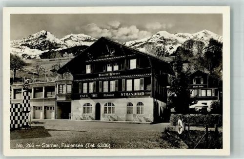 3705 Faulensee 1935 Foto AK Pension Cafe Sternen