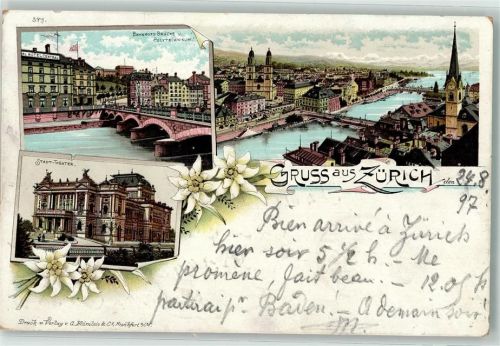 8000 Zürich 1897 - Bahnhof Theater Polytechnikum