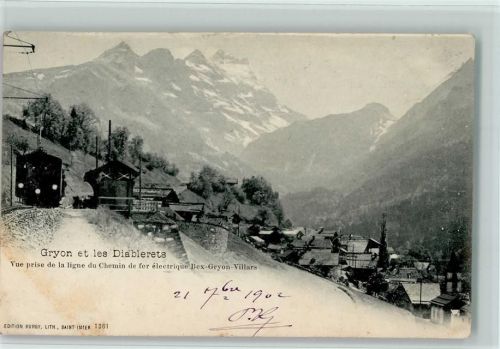 1902 - Gryon et les Diablerets, Elektr. Bergbahn Bex-Gryon-Villars - Verlag Burgy Nr. 1361