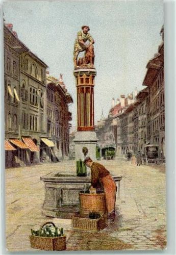 3000 Bern Berne Künstlerkarte Simsonbrunnen