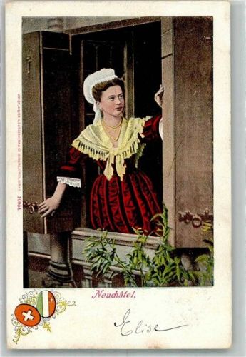 2000 Neuchâtel Neuenburg 1902 Foto AK Tracht Frau