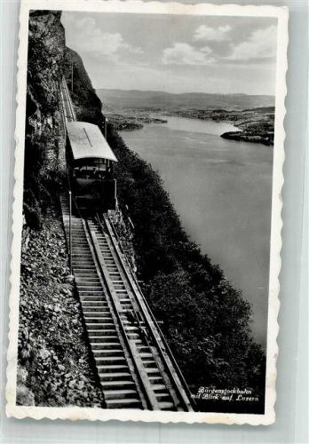 6363 Bürgenstock 1943 Foto AK Bergbahn Bürgenstockbahn Blick auf Luzern