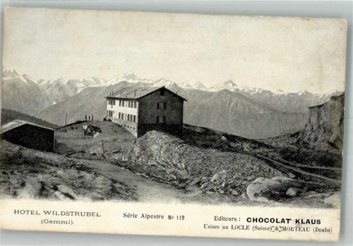 Wildstrubel Foto AK Hotel Wildstrubel Werbung Chocloat Klaus