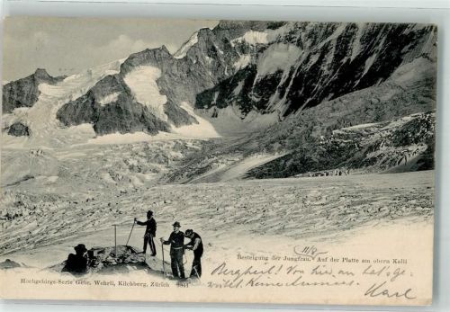 Jungfrau BE 1904 - Platte am oberen Kalli Bergsteiger Winter