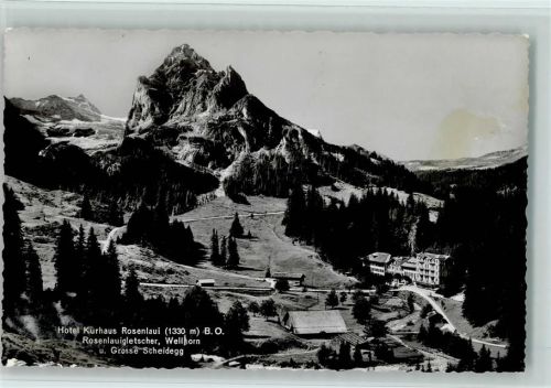 3860 Rosenlaui - Hotel Kurhaus Rosenlaui Rosenlauigletscher Wellhorn und Grosse Scheidegg Gletscherschlucht