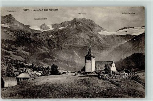3782 Lauenen b. Gstaad - Kirche Dungelgletscher Wildhorn Geltengletscher