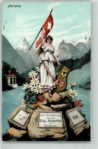 8000 Zürich 1905 - Helvetia Zur Erinnerung an das Eidg Sängerfest
