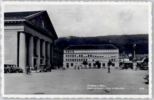 3989 Biel VS - Post und Bahnhof