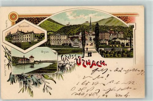 8730 Uznach Lithographie Krankenasyl Grynau Verlag Künzli Nr 504