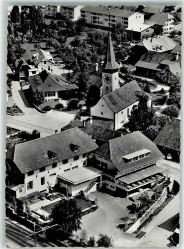 3672 Oberdiessbach Gebrauchsspuren Hotel Löwen Fliegeraufnahme Foto AK