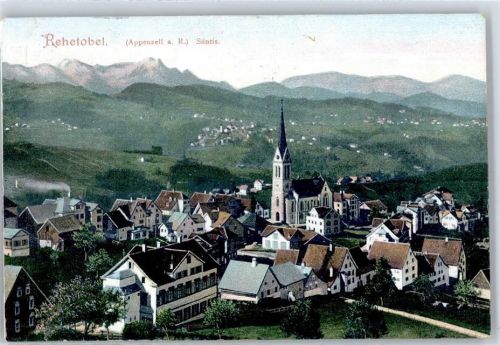 9038 Rehetobel 1909 Lithographie Kirche