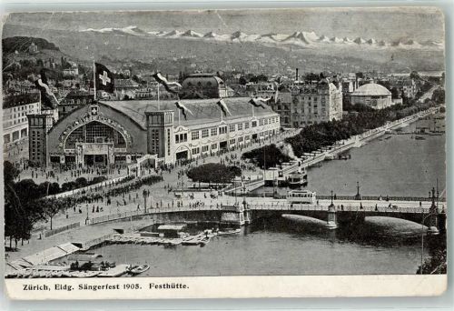 8000 Zürich 1905 Gebrauchsspuren Eidg Sängerfest Festhütte