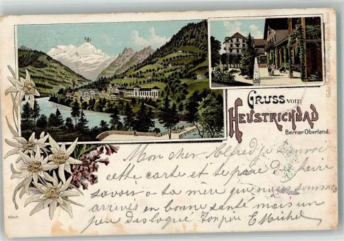 3711 Emdthal 1898 Lithographie Bad Heustrich Berner Oberland