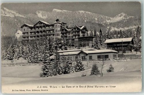 1884 Villars-sur-Ollon - Winter Grand Hotel Muveran Bahnhof