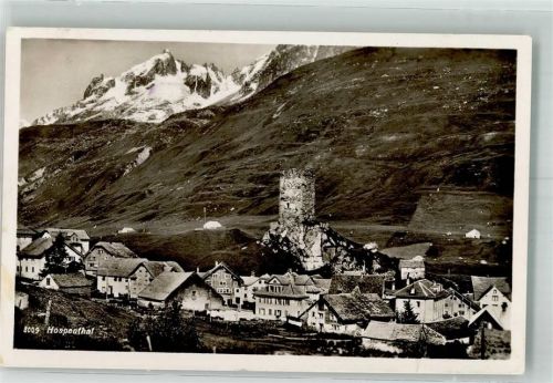 6493 Hospental 1940 Folienkarte / Lackkarte