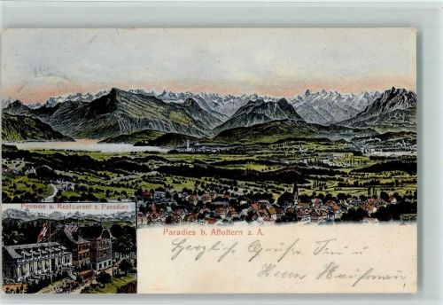 8910 Affoltern am Albis 1907 - Pension Restaurant Zum Paradies