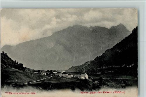 7317 Valens 1903 - Die Dorfkirche Blick auf Falknis
