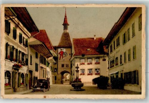3380 Wangen an der Aare 1932 Gebrauchsspuren Auto Geschäft Bahnpost Zug 950