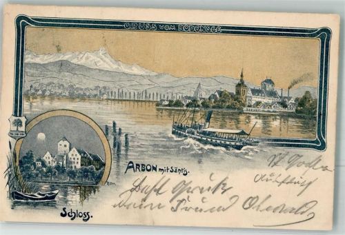 9320 Arbon 1902 Lithographie Schloss