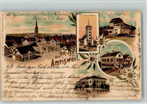 8580 Amriswil 1903 BOAKC Kantonal Bank Schloss Hagenweil Lithographie