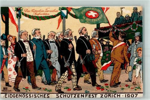 8000 Zürich 1907 Gebrauchsspuren Atelier E. Ott Lithographie AK