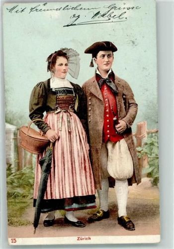 8000 Zürich 1908 - Trachtenpaar