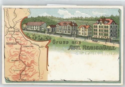 8487 Rämismühle Lithographie Asyl Kapelle Salem Silo Bethel