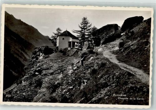 1983 Evolène Foto AK Chapelle de la Garde