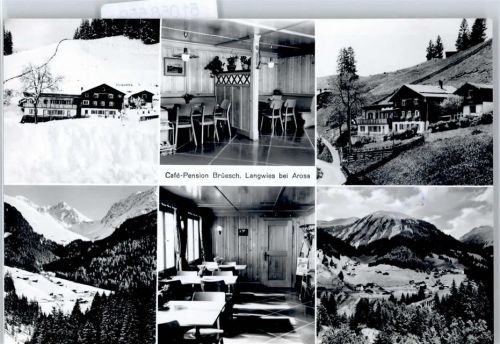 7057 Langwies - Winter- Karte, Café Pension Brüesch