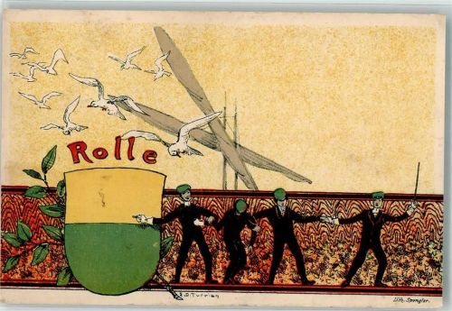 1180 Rolle 1900 Gebrauchsspuren sign. Sprengler Künstlerkarte/Litographie