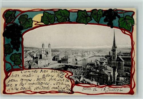 1900 Gebrauchsspuren Jugendstil - AK