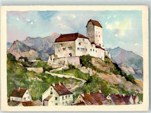 7320 Sargans Künstlerkarte Schloss sign. Marc