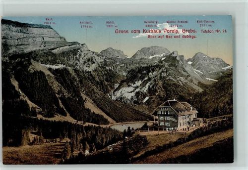 9472 Grabs 1919 - Kurhaus Voralp Blick auf See und Gebirge