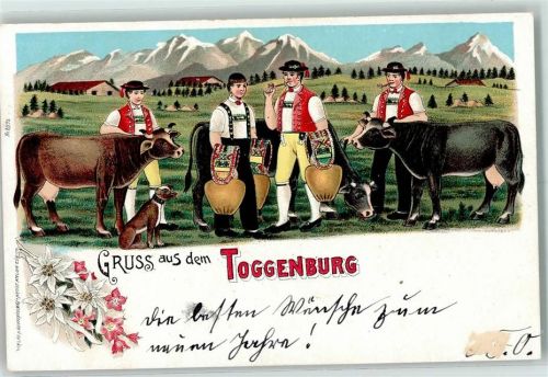 Toggenburg Gebrauchsspuren Männer in Tracht