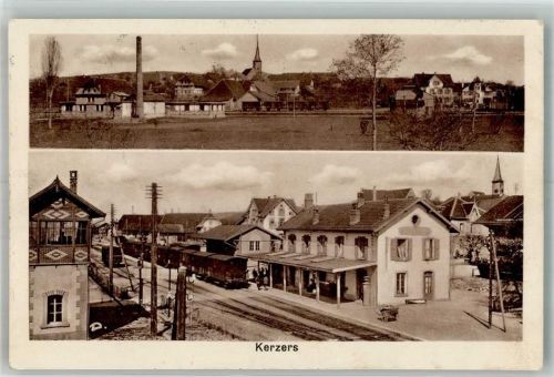 Kerzers Bahnhof Eisenbahn Bahnhof Schweiz 1929 Foto AK