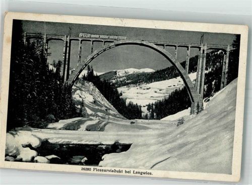 7057 Langwies 1924 Winter Eisenbahn Plessurviadukt