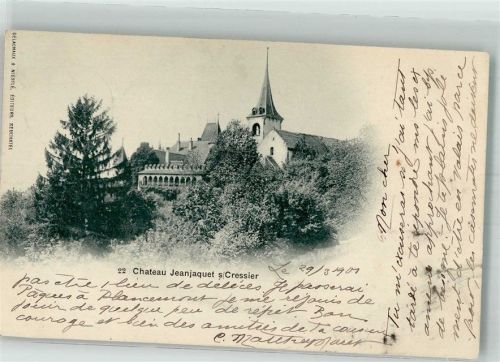 2088 Cressier NE 1901 Foto AK Schloss Jeanjaquet