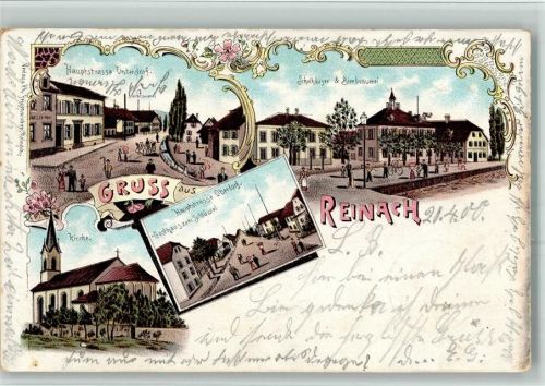 4153 Reinach BL Neureinach 1900 BOAKC Brauerei Gasthaus Schlüssel Lithographie