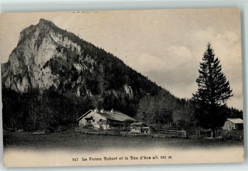2103 Noiraigue 1905 - La Ferme Robert et le Dos d'ane alt