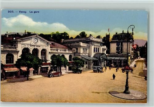 Vevey La Gare Oldtimer Wappen Bahnhof Schweiz