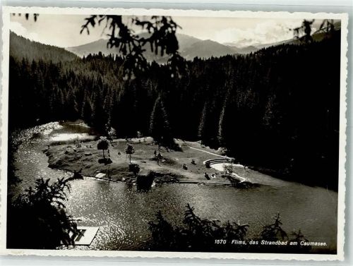7018 Flims Waldhaus Foto AK Strandbad Caumasee