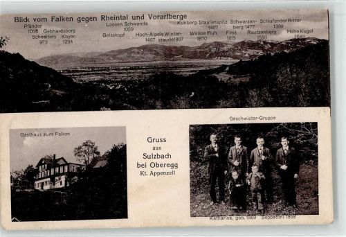 9413 Oberegg - Gasthaus Zum Falken Geschwister Gruppenbild Katharina Seppetoni Schlafender Ritter Rautzenberg Loosen Pfänder Sulzbach
