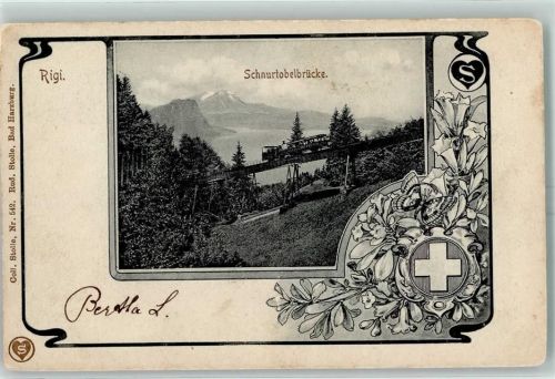 Rigibahn 1903 Gebrauchsspuren Schnurtobelbrücke Blumenranke Schmetterling