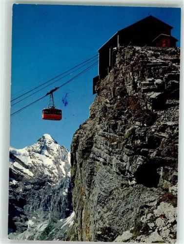 Schilthorn Mürren Foto AK Seilbahn Station Brig Hüttenstempel Gspaltenhorn Foto Gyger