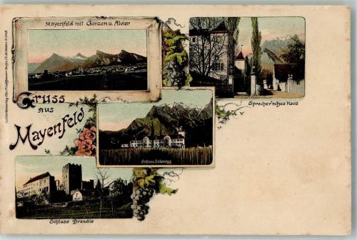 7304 Maienfeld 1907 - Schloss Salenegg Schloss Brandis Bahnpost Zug 2035