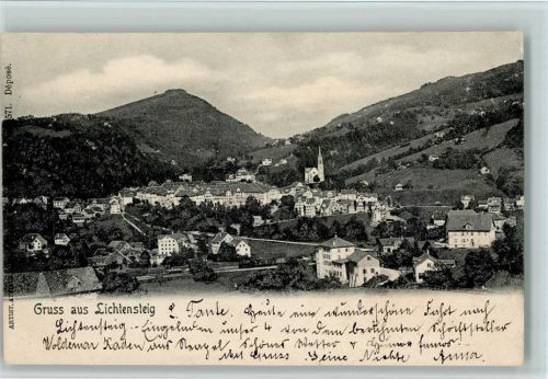 9620 Lichtensteig 1901 - Teilansicht mit Kirche, gute Erhaltung AK