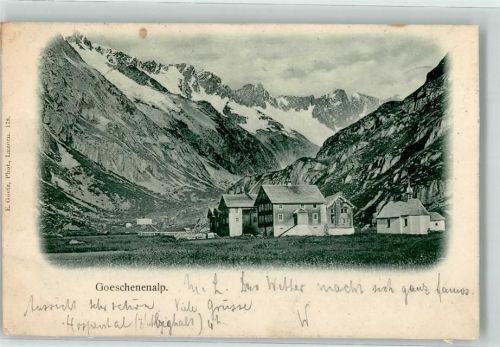 6493 Hospental 1900 - Goeschenalp Ort lt. Stempel
