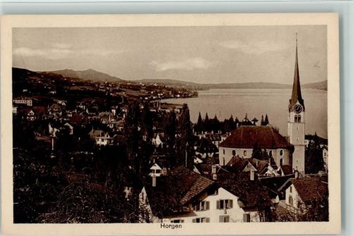 8810 Horgen - Panoramaansicht Kirche Zürichsee