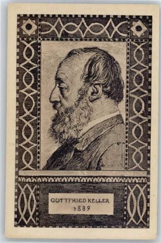 Gottfried Keller Bundesfeier Ganzsachen Schweiz Künstlerkarte