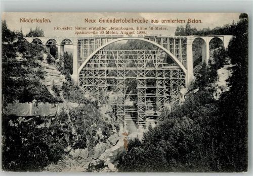 9052 Niederteufen Foto AK Gmüntertobelbrücke Eisenbahn